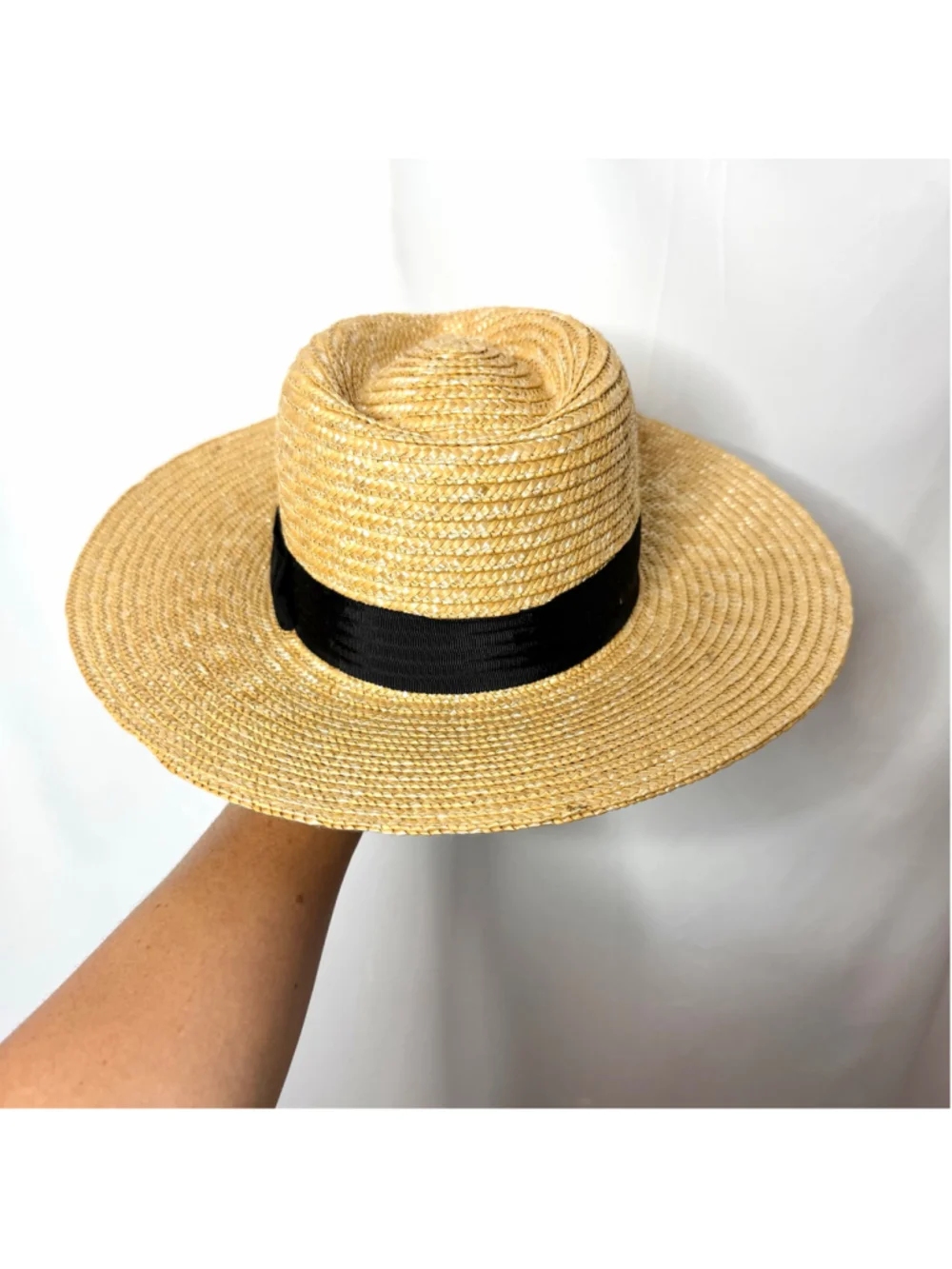 Women's Brixton Beige Joanna Straw Hat with Black Band Size XS